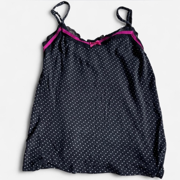 Marilyn Monroe Black and Pink Polka Dot Chemise - Picture 1 of 3